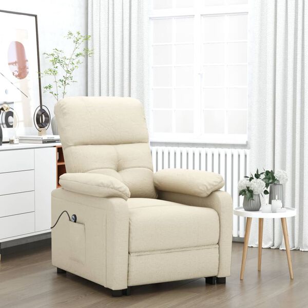 vidaXL Sill&oacute;n elevable tela crema