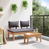 vidaXL Banco de jardín 2 pcs Marrón Madera maciza de Teca