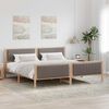 vidaXL Estructura de cama con cabecera Marr&oacute;n y taupe 200 x 200 cm