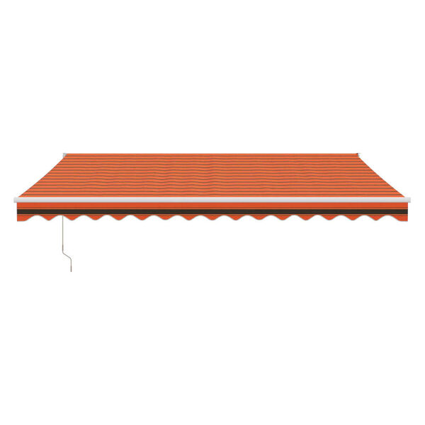 vidaXL Toldo retr&aacute;ctil aluminio y tela naranja y marr&oacute;n 4,5x3 m
