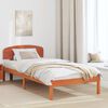 vidaXL Estructura de cama con cabecera Marr&oacute;n cera 90 x 190 cm