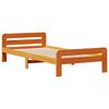vidaXL Estructura de cama sin colch&oacute;n madera maciza marr&oacute;n 75x190 cm