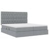 vidaXL Cama con tira de luces LED Gris Claro 180 x 200 cm tela