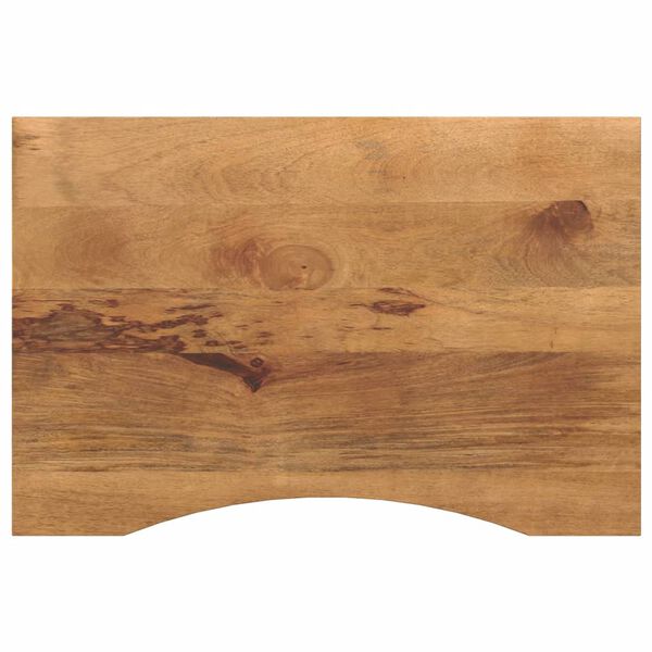 vidaXL Tablero de escritorio con curva madera mango rugosa 90x50x2,5cm