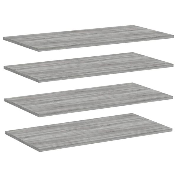 vidaXL Estantes pared 4 uds madera ingenier&iacute;a gris Sonoma 80x40x1,5 cm
