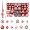 vidaXL Juego de bolas navide&ntilde;as 111 uds. Rosa 6 cm Poliestireno