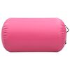 vidaXL Rollo hinchable de gimnasia con bomba PVC rosa 100x60 cm
