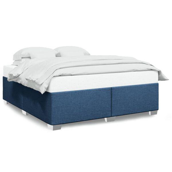 vidaXL Cama sin colch&oacute;n tela azul 180x200 cm