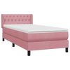 vidaXL Cama box spring con colch&oacute;n terciopelo rosa 100x220 cm