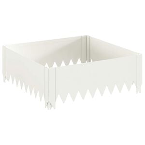 vidaXL Borde de C&eacute;sped 60 x 60 x 20 cm Acero Blanco