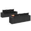 vidaXL Set de comedor de jard&iacute;n 7 pzas y cojines rat&aacute;n sint&eacute;tico negro