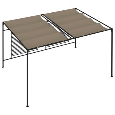 vidaXL Cenador con techo retráctil gris taupe 3x4x2,3 m 180 g/m²