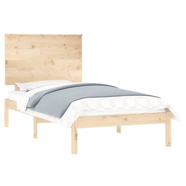 vidaXL Estructura de cama madera maciza 75x190 cm