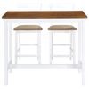 vidaXL Set mesa y sillas de bar 3 piezas madera maciza marrón y blanco