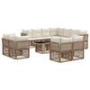 vidaXL Conjunto de sof&aacute;s de jard&iacute;n 12 uds. Beige rat&aacute;n sint&eacute;tico