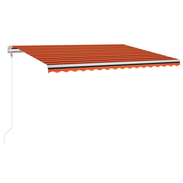 vidaXL Toldo autom&aacute;tico LED sensor de viento naranja marr&oacute;n 400x300 cm