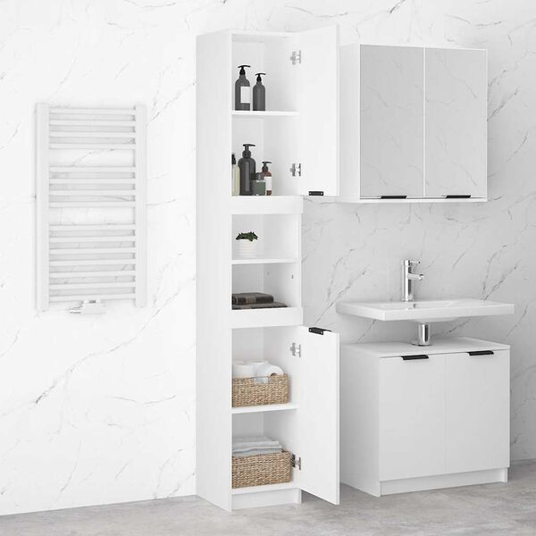 vidaXL Armario de ba&ntilde;o madera contrachapada blanco 32x34x188,5 cm