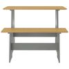 vidaXL Mesa de comedor con banco REINE madera maciza pino marr&oacute;n gris
