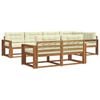 vidaXL Conjunto de sof&aacute;s de exterior 8 uds. Natural y Crema