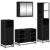 vidaXL Juego de muebles de ba&ntilde;o 4 pcs Roble Negro Madera contrachapada