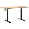 vidaXL Escritorio Negro y natural 140 x 60 cm Madera de Roble S&oacute;lido