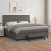 vidaXL Cama box spring con colch&oacute;n cuero sint&eacute;tico gris 200x200 cm