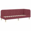 vidaXL Estructura de cama en esquina Rojo vino 80 x 200 cm tela