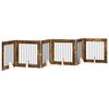 vidaXL Puerta para perros plegable con soportes 6 pcs Roble Ahumado