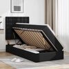vidaXL Cama con almacenamiento y LED Negro 90 x 190 cm Cuero sint&eacute;tico