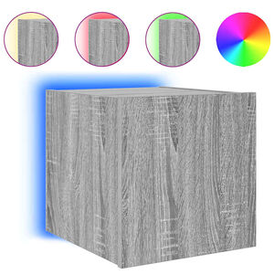 vidaXL Mueble de TV de pared con luces LED gris Sonoma 30,5x35x30 cm