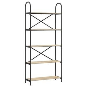 vidaXL Estante de libros 5 niveles 80 x 30 x 183 cm Roble Sonoma