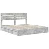 vidaXL Cama con almacenamiento con cabecera Gris Concreto 200 x 200 cm