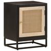 vidaXL Aparador de hierro y madera maciza de mango negro 55x30x76 cm