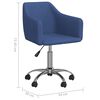 vidaXL Sillas de comedor giratorias 6 unidades tela azul