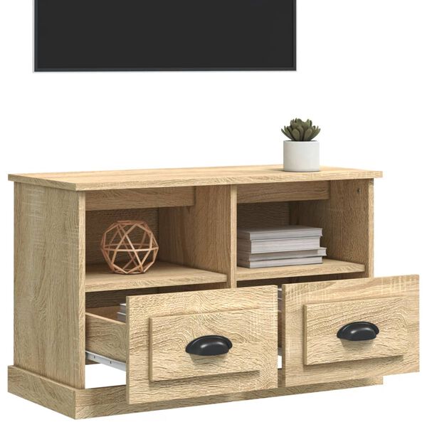 vidaXL Mueble para TV madera contrachapada roble Sonoma 80x35x50 cm