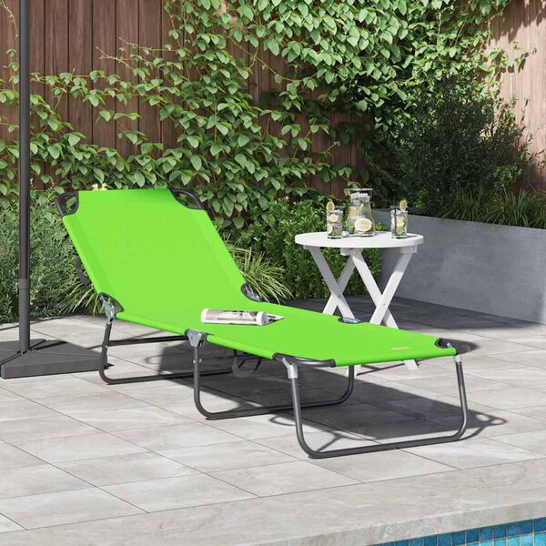 vidaXL Tumbona plegable 1-persona Verde 56 x 189 x 87cm tela