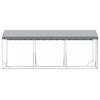 vidaXL Perrera de exterior con toldo acero galvanizado plata 2x6x2,5 m