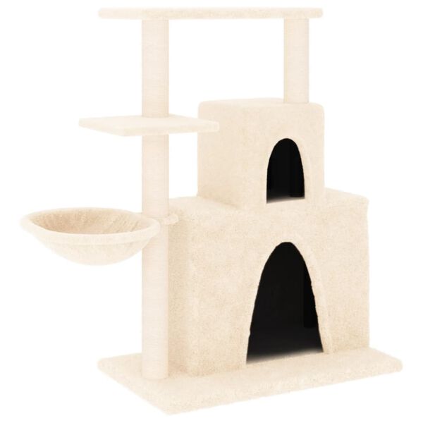 vidaXL Rascador para gatos con postes de sisal color crema 83 cm