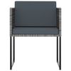vidaXL Set de comedor para jard&iacute;n 11 pzas cojines rat&aacute;n sint&eacute;tico gris