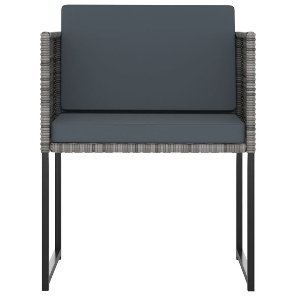 vidaXL Set de comedor para jard&iacute;n 11 pzas cojines rat&aacute;n sint&eacute;tico gris
