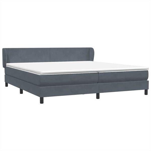 vidaXL Cama box spring con colchones terciopelo gris oscuro 180x210 cm