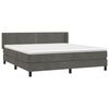 vidaXL Cama box spring con colch&oacute;n terciopelo gris oscuro 180x200 cm