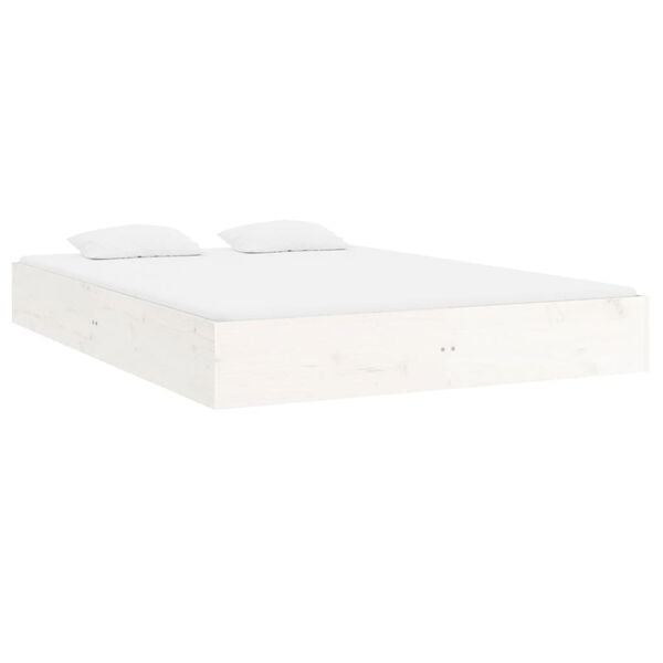 vidaXL Estructura de cama doble sin colch&oacute;n madera blanco 150x200 cm