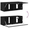 vidaXL Conjunto de mueble de TV 2 pcs Negro Madera de ingenier&iacute;a