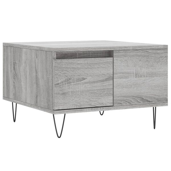 vidaXL Mesa de centro madera contrachapada gris Sonoma 55x55x36,5 cm