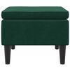 vidaXL Taburete con patas de madera terciopelo verde oscuro