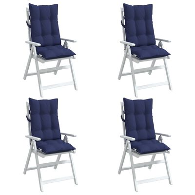vidaXL Cojines para silla respaldo alto 4 uds tela Oxford azul marino
