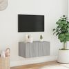 vidaXL Mueble de TV de pared con luces LED gris Sonoma 60x35x31 cm