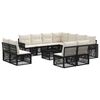 vidaXL Conjunto de sof&aacute;s de jard&iacute;n 12 uds. Negro y Blanco Crema
