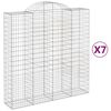 vidaXL Cestas de gaviones 7 uds forma de arco hierro 200x50x200/220 cm